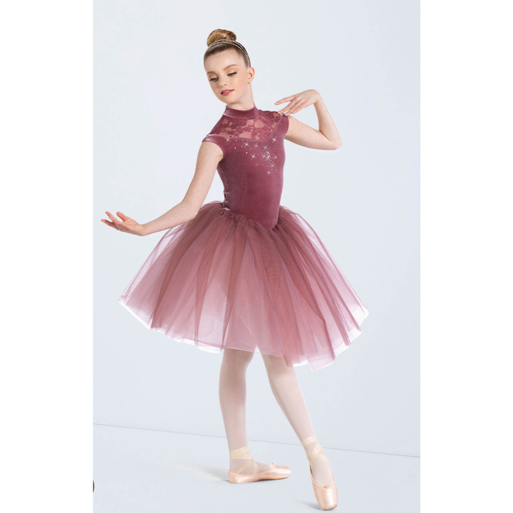 Weissman Dance Costume Size MC Arietta Velvet Pink Tutu Lace Ballet 64830